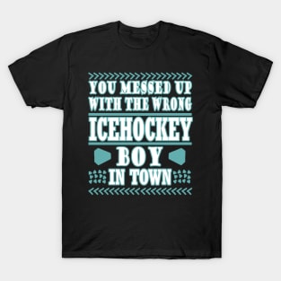 Ice Hockey Ice Stadium Ice Cream Bodycheck Puck Boys T-Shirt